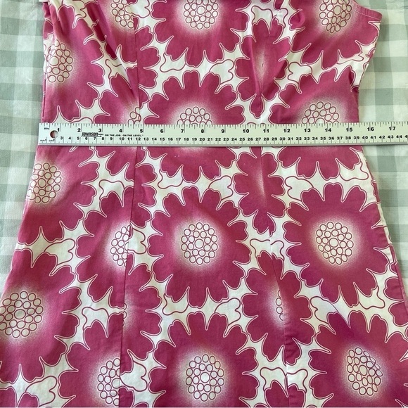 Chiao Ciao dress cotton sleeveless pink white summer Spring dress floral stretch - Picture 9 of 13